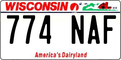 WI license plate 774NAF