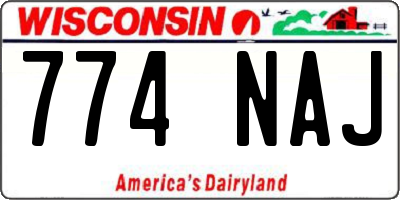 WI license plate 774NAJ