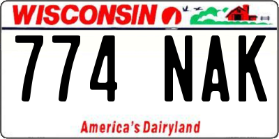 WI license plate 774NAK