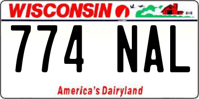 WI license plate 774NAL