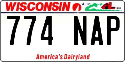 WI license plate 774NAP
