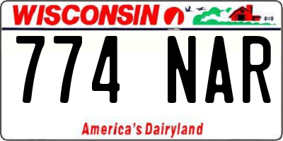 WI license plate 774NAR