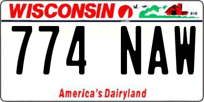 WI license plate 774NAW