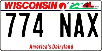 WI license plate 774NAX