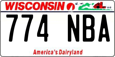 WI license plate 774NBA