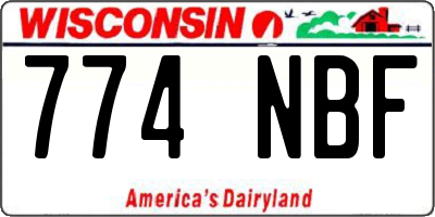 WI license plate 774NBF