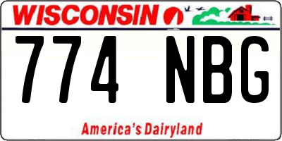 WI license plate 774NBG
