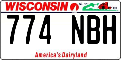 WI license plate 774NBH