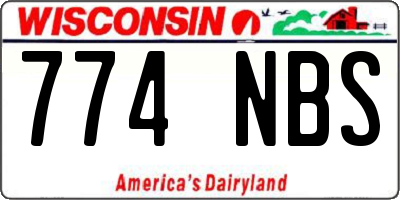 WI license plate 774NBS