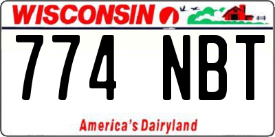 WI license plate 774NBT