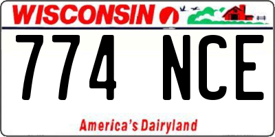 WI license plate 774NCE