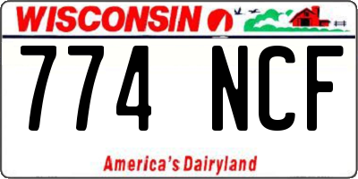 WI license plate 774NCF