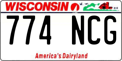 WI license plate 774NCG