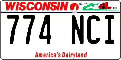 WI license plate 774NCI