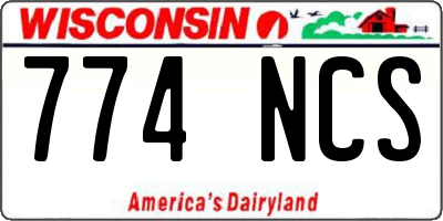 WI license plate 774NCS