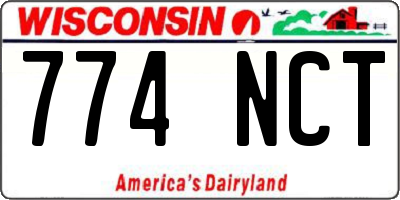 WI license plate 774NCT