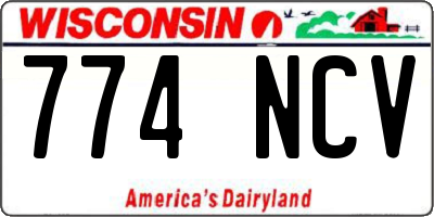 WI license plate 774NCV