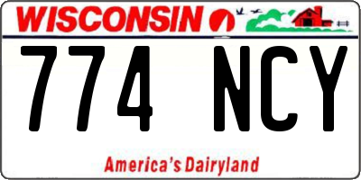 WI license plate 774NCY