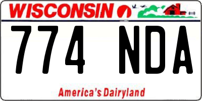 WI license plate 774NDA