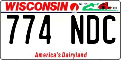 WI license plate 774NDC