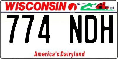 WI license plate 774NDH