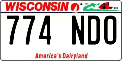 WI license plate 774NDO