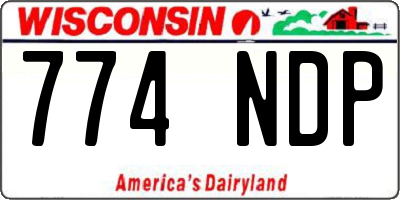 WI license plate 774NDP