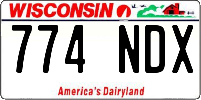 WI license plate 774NDX