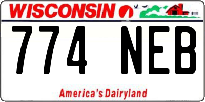WI license plate 774NEB