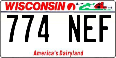 WI license plate 774NEF