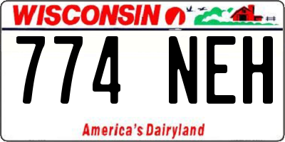 WI license plate 774NEH