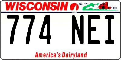 WI license plate 774NEI