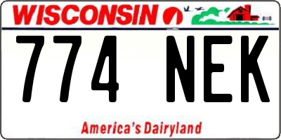 WI license plate 774NEK