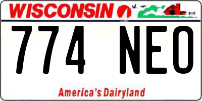 WI license plate 774NEO