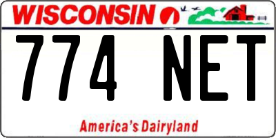 WI license plate 774NET
