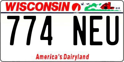 WI license plate 774NEU