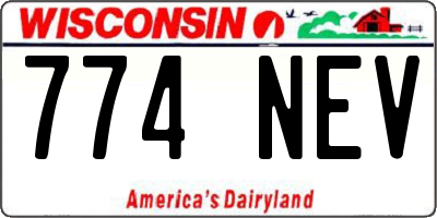 WI license plate 774NEV