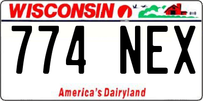 WI license plate 774NEX
