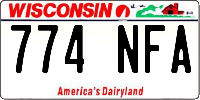 WI license plate 774NFA