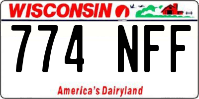 WI license plate 774NFF