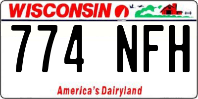 WI license plate 774NFH