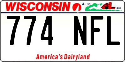 WI license plate 774NFL