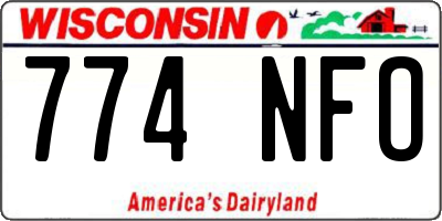 WI license plate 774NFO
