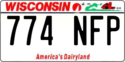 WI license plate 774NFP