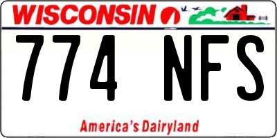 WI license plate 774NFS