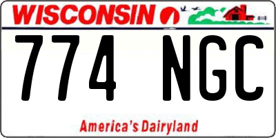 WI license plate 774NGC