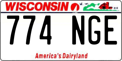 WI license plate 774NGE