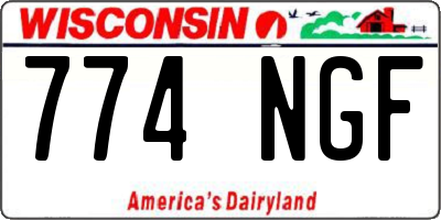 WI license plate 774NGF