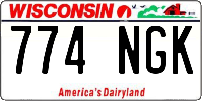 WI license plate 774NGK