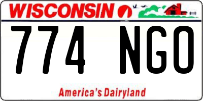 WI license plate 774NGO